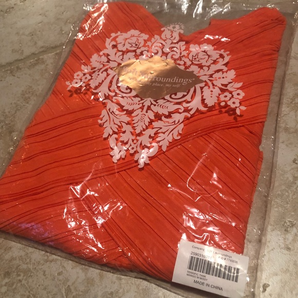 NEW Soft Surroundings Terrific Tank in Mango in M - Picture 2 of 3